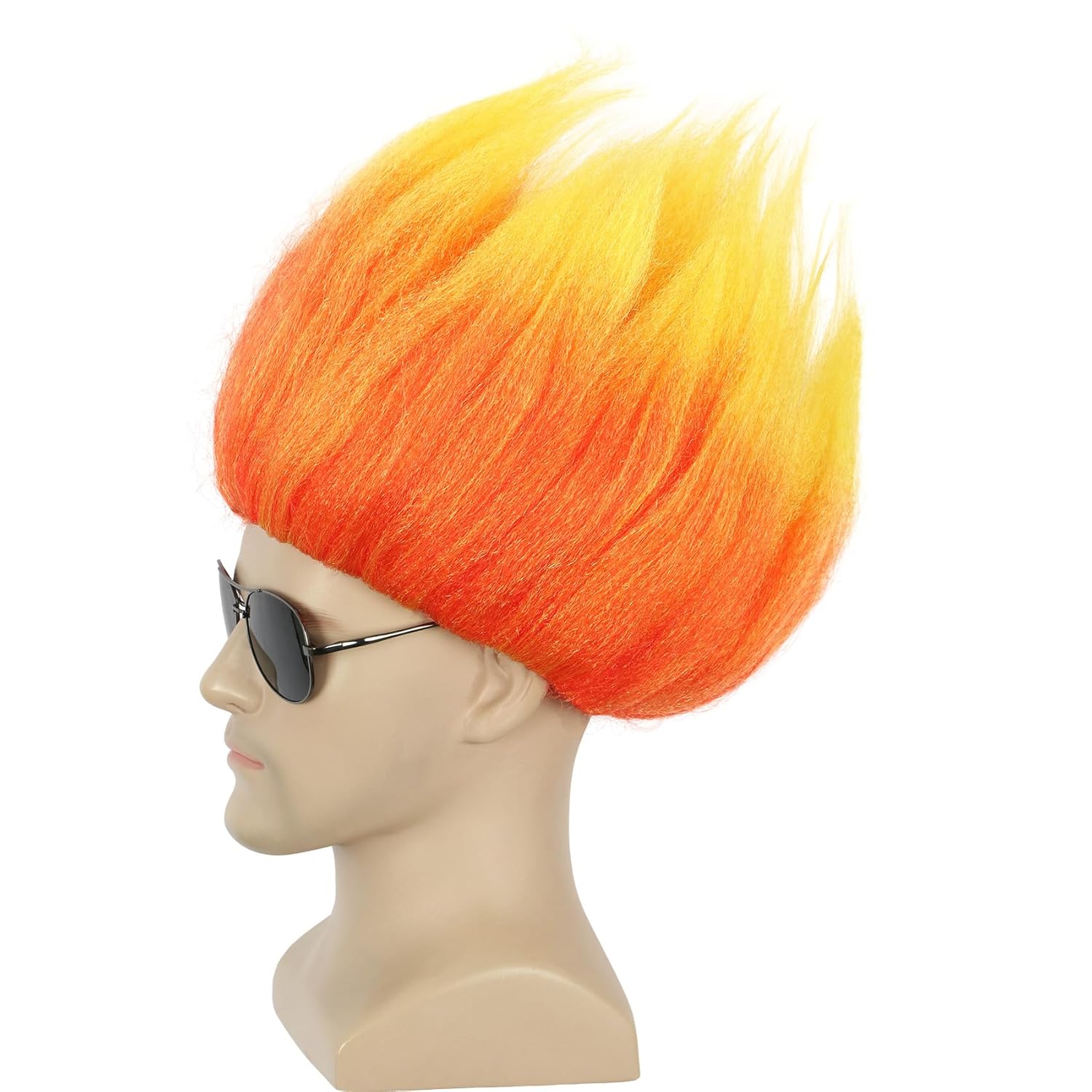 Cosplay Flame Prop - Peluca corta naranja, peluca de Anime