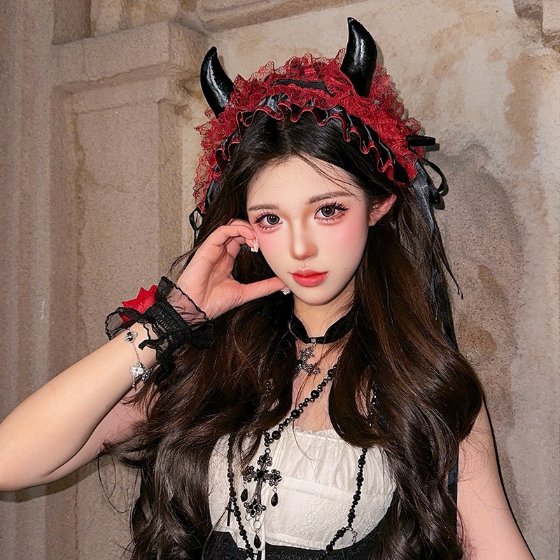 Diadema con lazo de encaje gót - Cosplay Prop Bow reseña y precio