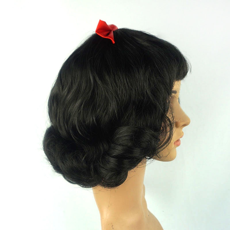 Peluca de Pelo Lacio Negro con - Cosplay Prop Bow reseña y precio