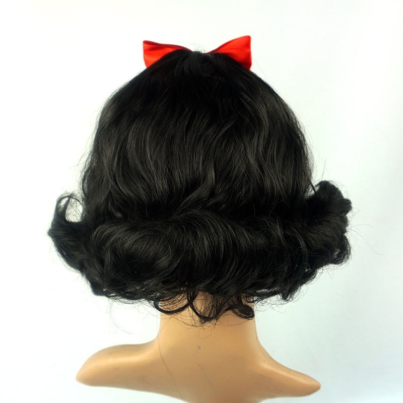 Peluca de Pelo Lacio Negro con - Cosplay Prop Bow reseña y precio