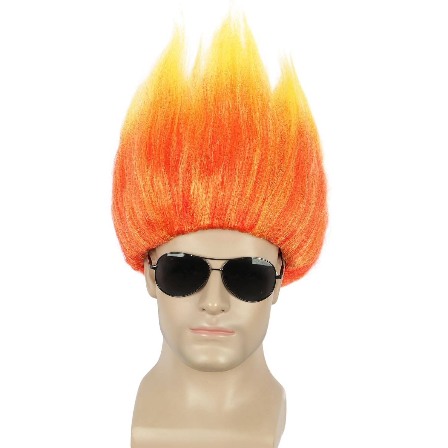 Peluca corta naranja, peluca d - Cosplay Flame Prop reseña y precio