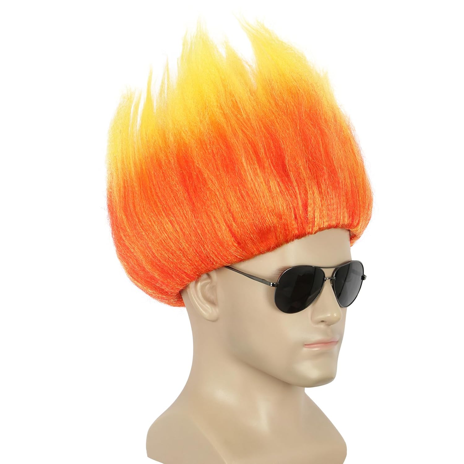 Peluca corta naranja, peluca d - Cosplay Flame Prop reseña y precio