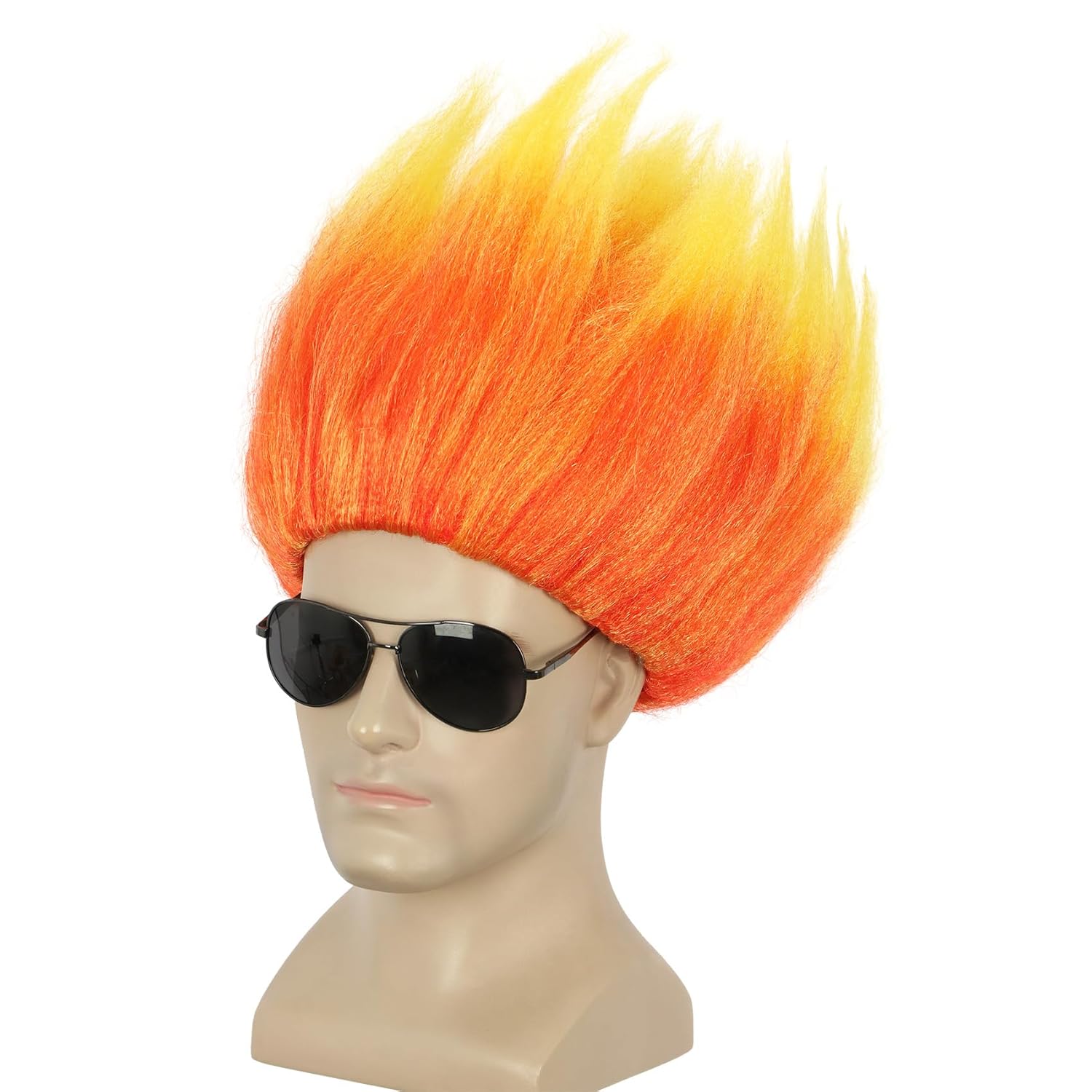 Peluca corta naranja, peluca d - Cosplay Flame Prop reseña y precio